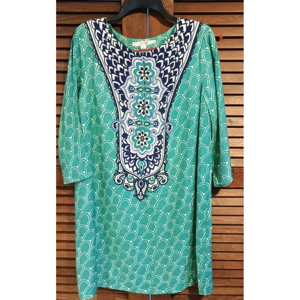 Boden Women's Navy & Green Paisley Cotton Midi Dress Green Floral Size 14R Lined